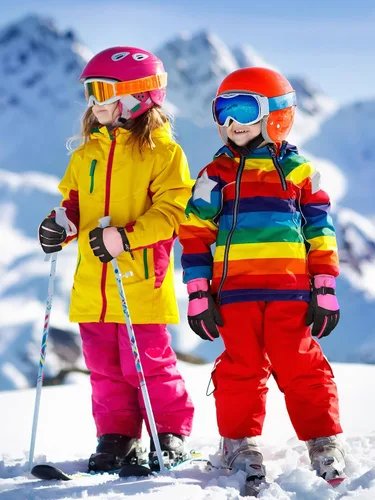 Miniatura 2 de SATINIOR 2 pares de guantes de nieve impermeables para niños, guantes de esquí para niños y niñas, guantes de snowboard cálidos y gruesos para clima