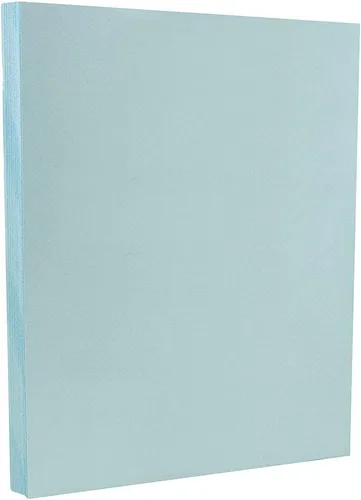 JAM PAPER Vellum Bristol Cartulina de 65 lb - 8.5 x 11 Coverstock - 147 gsm - Azul - 50 Hojas/Paquete