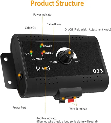 Miniatura 5 de Moclever Sistema inalámbrico de valla para perros, sistema eléctrico de contención de mascotas de 1.2 acres con collar de choque impermeable, cable