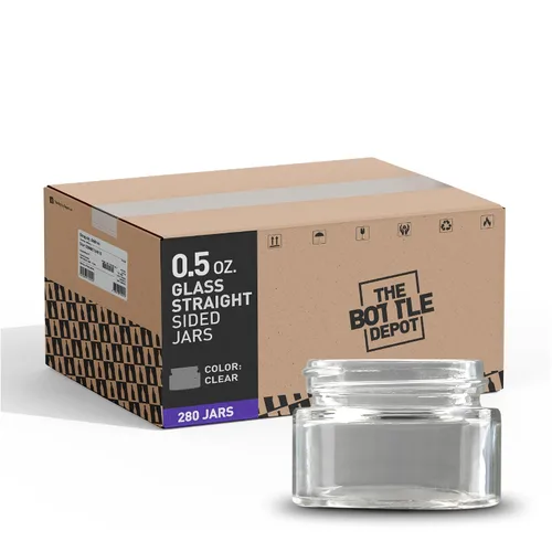 Miniatura 24 de The Bottle Depot - Tarro de vidrio de 4 oz (3.4 fl oz) - Ámbar transparente - 90 frascos - Cierres no incluidos - Acabado de cuello 58-400 - Tarros