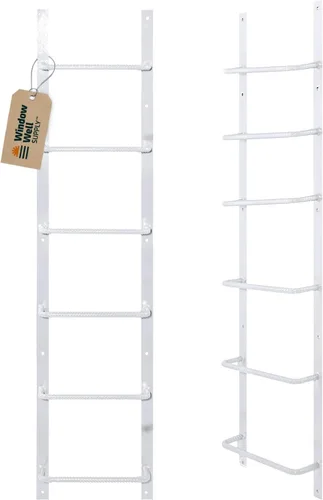 Miniatura 12 de Escalera de acero para ventanas de sótano (gris, 3 peldaños), escalera de salida atornillada resistente para el hogar, fácil de instalar, escaleras
