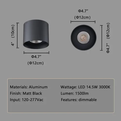 Miniatura 8 de Lámpara de Techo, Luces de Techo de Montaje al Ras LED Regulables Luz de Techo Cilíndrica Luz Puntual para Sala de Estar Pasillo Cocina Comedor