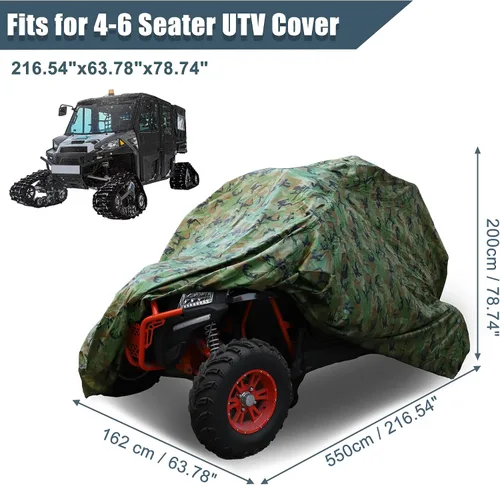 Miniatura 2 de X AUTOHAUX Cubierta impermeable UTV cubierta 4 ruedas protector de polvo de lluvia cubierta completa 4-6 plazas para Polaris RZR XP para Ranger Crew