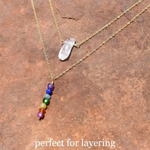 Miniatura 8 de I AM SERIES - Collar de piedras preciosas genuinas y metal semiprecioso 7 chakras