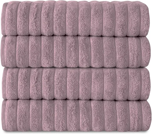 Miniatura 18 de Classic Turkish Towels - Juego de toallas de baño de algodón extragrande de alta calidad, gruesas y absorbentes, toallas de baño de lujo acanaladas