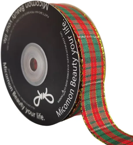 Miniatura 19 de Cinta a cuadros de guinga – 25 yardas, rojo y azul (3/8 pulgadas) para decoración de Navidad y embalaje de regalo