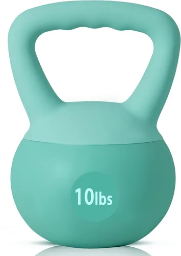 Miniatura 13 de SogesPower Pesas rusas suaves, pesas de entrenamiento de fuerza rellenas de arena de hierro, a prueba de golpes con mango de agarre ancho, pesas