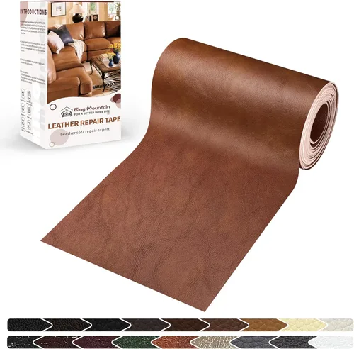 Miniatura 16 de KING MOUNTAIN Cinta de reparación de cuero, 16 x 60 pulgadas, gris, autoadhesiva, impermeable, ecológica