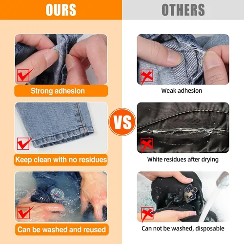 Miniatura 5 de 2 Pack de Pegamento para Tela Permanente, 60ML/2.02oz Pegamento Claro Lavable para Ropa, Adhesivo Súper para Tela para Strass, Parches, Ropa, Denim