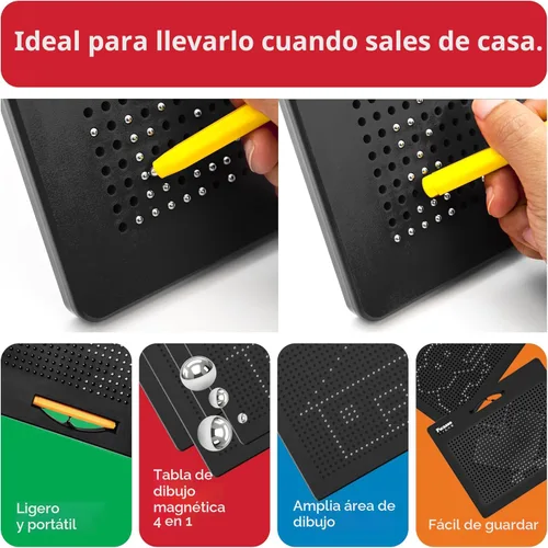 Miniatura 7 de PicassoTiles 2PK Tablero de Dibujo Magnético 4 en 1 de 12 x 10 pulgadas, Tableta Magnética Grande con 4 Caras, Alfabetos en Minúsculas y Mayúsculas