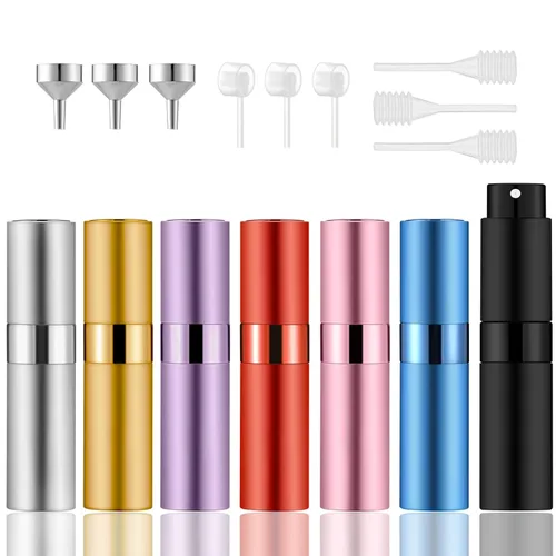 Miniatura 11 de 8ML Mini atomizador Perfume Viaje (negro mate) botella recargable portátil spray botella para colonia y perfume (3 piezas)