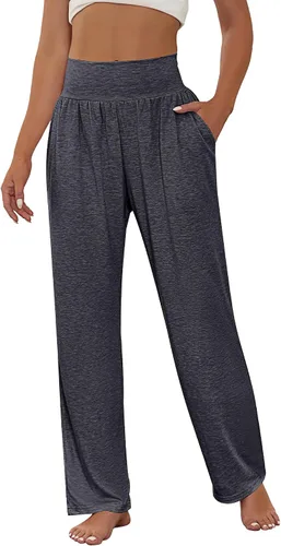 Miniatura 4 de Neer - Conjunto de 3 pantalones de yoga de pierna ancha para mujer, cómodos, holgados, de cintura alta, pantalones deportivos casuales