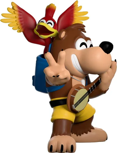 Miniatura 4 de Youtooz Figura de vinilo de Banjo Kazooie, figura de acción de 4.5 pulgadas, Banjo el oso con su amigo Kazooie The Red Bird – Colección de figuras