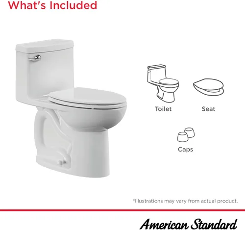 Miniatura 7 de American Standard 2403128.021 Compact Cadet 3, Inodoro de una pieza con asiento de cierre lento, delantero alargado, descarga a mano izquierda, Hueso
