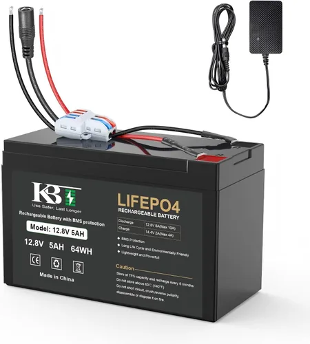 Miniatura 10 de KBT 12V 1200mAh Batería recargable de iones de litio, paquete de batería de repuesto con cables desnudos y cargador compatible para dispositivos