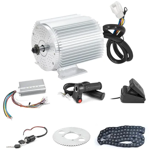 BLDC - Kit de motor sin escobillas de 72V 3000W con controlador de 24 Mosfet 50A y pedal de acelerador para scooter eléctrico, motor de motocicleta,