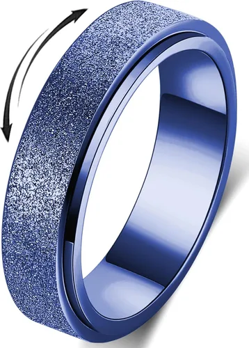 Miniatura 15 de Anillo de alivio de la ansiedad, anillo giratorio para aliviar el estrés, de acero inoxidable, anillo giratorio para mujeres, hombres, unisex