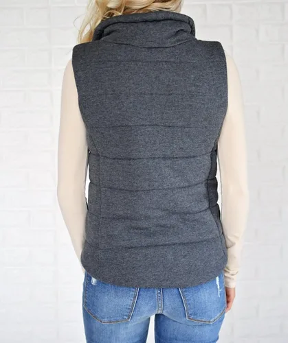 Miniatura 3 de Valphsio - Chaqueta sin mangas acolchada para mujer, ligera, con cierre, cordón ajustable y bolsillos