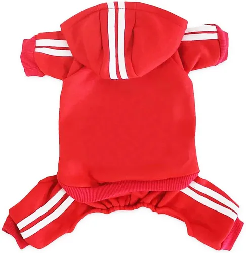 MeowWow Sudadera con Capucha para Cachorro Perro Pequeño Suéter 4 Patas Perros Mono Sudadera de Forro Polar Conjunto para Mascota Ropa de Invierno