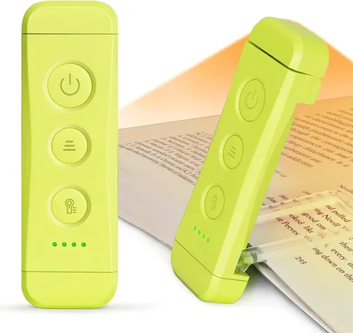Miniatura 13 de Glocusent - Luz de libro recargable USB, luz de lectura LED portátil con clip, luces de lectura para libros en la cama con 3 colores ámbar y 5