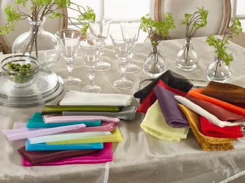 Miniatura 3 de Fennco Styles Sorbet Collection - Servilletas de tela de organza de 20 x 20 pulgadas, juego de 12 servilletas negras para bodas, banquetes, eventos