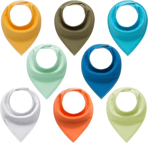 Miniatura 11 de Little Tots - Baberos de algodón unisex para bebés y niños, paquete de 8/10 baberos suaves y absorbentes