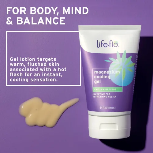 Miniatura 6 de Life-flo Gel refrescante de magnesio, loción refrescante de magnesio para mujeres enfría instantáneamente los sofocos, calma y restaura con cloruro