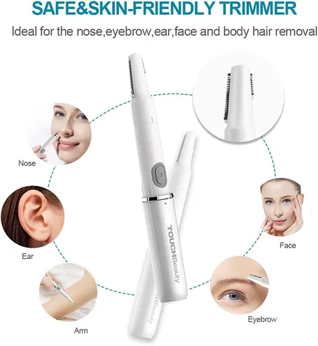 Miniatura 2 de TOUCHBeauty Recortador de pelo de cara, cejas, nariz y orejas, removedor de pelo todo en uno para mujeres y hombres, afeitadora de doble hoja