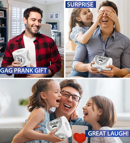 Miniatura 4 de Printed TP Rollo de papel higiénico impreso con diseño de bigote para el día del padre, divertido regalo de broma, regalos lindos para papá, marido