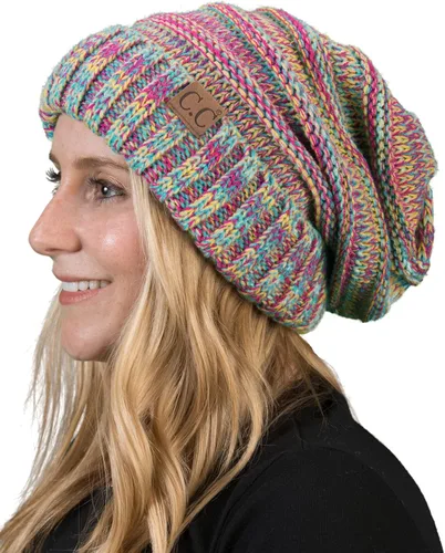 Miniatura 185 de Funky Junque Gorro de moda de punto trenzado de talla extragrande, grueso, abrigado, suave y holgado