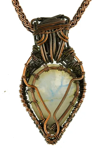 Miniatura 29 de Impresionante collar con colgante de árbol de la vida de cobre con piedras preciosas hechas a mano y cadena de 20 pulgadas, perfecto