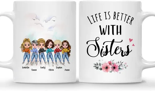 Miniatura 10 de GOSSBY Taza personalizada (2 Sisters) ¡Aparentemente somos problemas cuando estamos juntos, quién sabía! Taza personalizada para mejor amiga