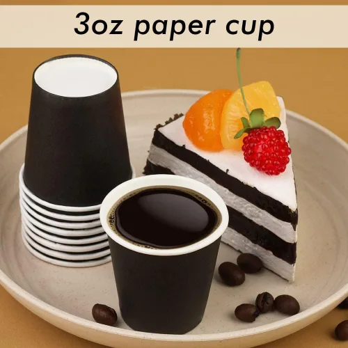 Miniatura 4 de Wuadua Paquete de 50 vasos de papel espresso negro de 3 onzas, resistentes y a prueba de fugas para fiestas, eventos, oficina, uso doméstico, vasos
