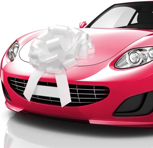 Miniatura 26 de Zoe Deco Lazo grande para automóvil (rojo, 18 pulgadas), lazos de regalo, lazo gigante para automóvil, lazo de cumpleaños, enorme lazo
