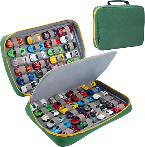Miniatura 10 de Estuche organizador de almacenamiento para automóvil para 48 vehículos, funda de transporte portátil de colección fundida a presión a escala 1:64