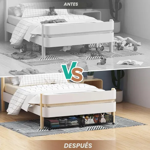 Miniatura 7 de Contenedor de Almacenamiento Debajo de la Cama con Ruedas, Organizador de Cajones de Almacenamiento para Zapatos Debajo de la Cama, Contenedores