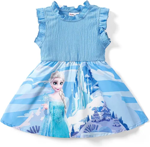 Miniatura 11 de Disney Minnie Mouse Princess Frozen Elsa Stitch - Vestido para niñas sin mangas y manga corta, ropa casual de verano para bebés y niños pequeños