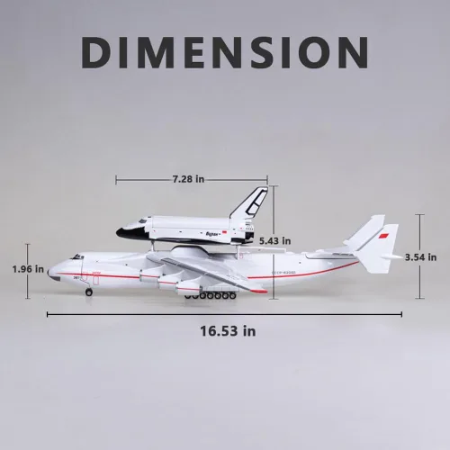 Miniatura 6 de Modelo de avión grande, modelo 1/200 Ucrania Antonov 225, modelo de avión de resina, modelo de avión de transporte, para colección de entusiastas