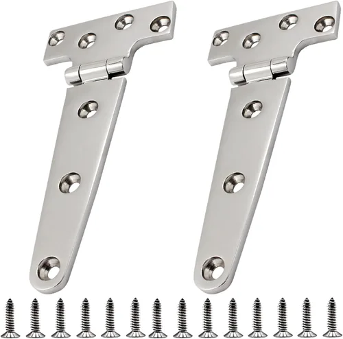 Bisagras en T de Acero Inoxidable 316 de Grado Marino de 6 Pulgadas x 3 Pulgadas Bisagra Pesada para Escotilla de Barco (150 mm X 72 mm) Paquete de