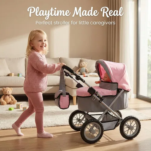 Miniatura 2 de Anano - Cochecito de muñeca de bebé, organizador de viaje para bebé, juguete de juguete, cochecitos de muñecas para niñas, accesorios de muñecas