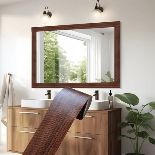 Miniatura 18 de YESUS Marco de papel tapiz 3D de grano de madera gris oscuro de 3.93 pies (32.8 ft), extraíble, PVC, impermeable, para despegar y pegar, adhesivo