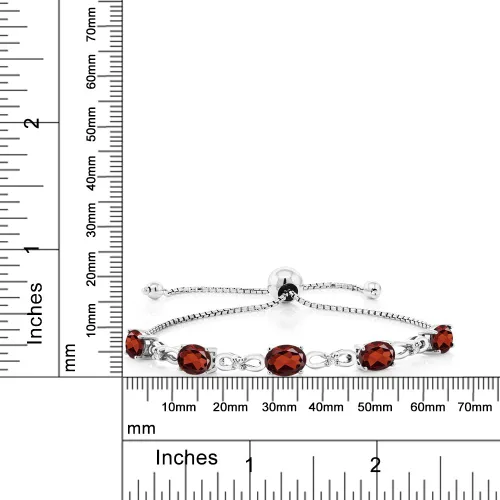 Miniatura 11 de Gem Stone King Pulsera de tenis de diamantes cultivados en laboratorio con piedra natal de 3-6 quilates para mujer, plata de ley 925, ovalada