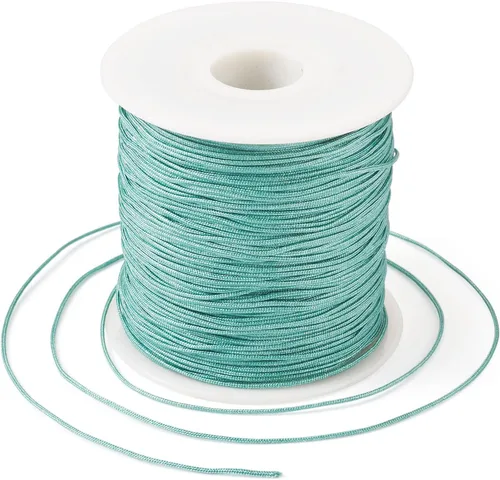 Miniatura 40 de Pandahall - Cordón de nailon para joyería de 109 yardas, cuerda de anudación china de hilo de macramé para joyería Kumihimo (vara dorada)