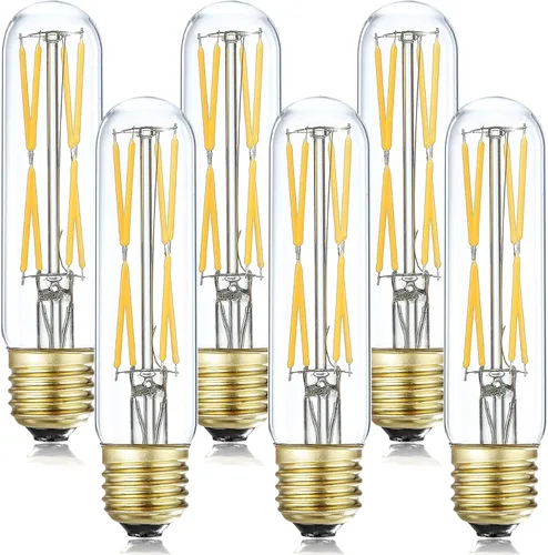 Miniatura 11 de Bombilla LED T10, bombillas tubulares LED regulables de 4 W, equivalentes a bombillas incandescentes de 40 W, 400 lm, blanco suave 3000 K, vidrio