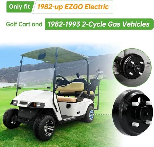 Miniatura 6 de 10L0L Conjunto de cubo de tambor de freno para carrito de golf EZGO TXT PDS (eléctrico), vehículos de gas de 2 ciclos 1982-1993, repuesto OEM #