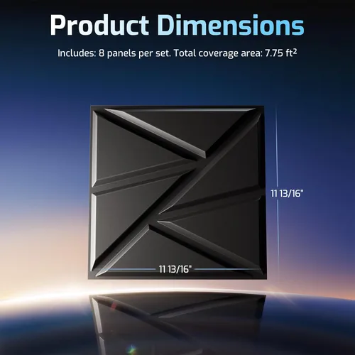 Miniatura 4 de ROOME Paneles decorativos 3D de 12 x 12 pulgadas, cortables y aptos para bricolaje, panel de pared de PVC resistente al fuego, modernos paneles