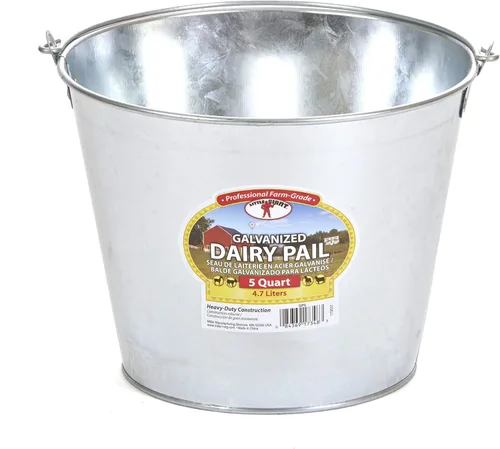 Miniatura 2 de Little Giant® Cubo de lácteos galvanizado Cubo de metal con asa Cubo de jardinería y agricultura 3 pintas