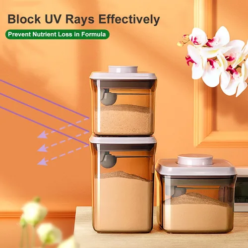 Miniatura 6 de Contenedor de fórmula, 1700 ml/730 g, dispensador hermético de fórmula, contenedor de alimentos práctico de un botón con apertura emergente, 57.5 fl