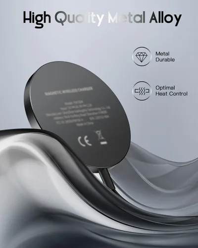 Miniatura 6 de Cargador inalámbrico magnético para iPhone 17/17 Pro/17 Pro Max/Air/16/15/14/13/12, almohadilla de carga segura para AirPods Pro 3 2 (negro)