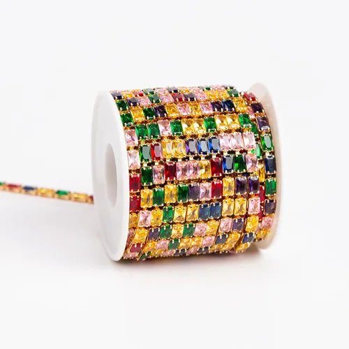 Miniatura 45 de KAOYOO 10 yardas de diamantes de imitación de circón de 0.079 pulgadas para manualidades de costura, decoración de bricolaje